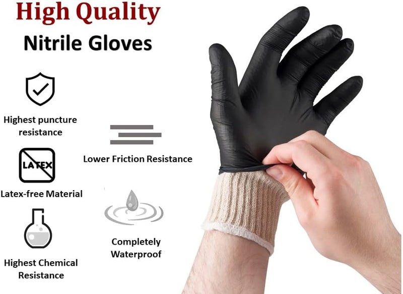 Nechtik BBQ Gloves 4 Cotton Glove Liners and 100 Disposable Gloves Washable Cotton Liners Powder Latex Free Nitrile Gloves - Image 3